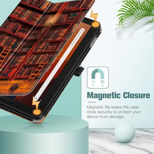 Alt view image 3 of 5 - Fintie Folio Case for All-New  Fire HD 10 and 10 Plus Tablet (13th/11th Generation, 2023/2021 Release) - Slim Fit Standing Cover with Auto Sleep/Wake, Library