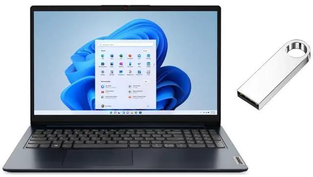 Main image of Lenovo IdeaPad 1 15" FHD Laptop | AMD Ryzen 5 7520U(Beat Intel Core i5-1155G7) | AMD Radeon Graphics | Camera | Blue | 16GB RAM DDR5 | 256GB SSD | Windows 11 S | Bundle with 64GB USB Flash Drive