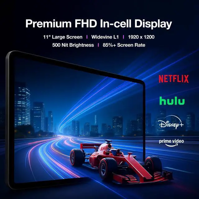 Alt view image 4 of 5 - AGM 11 inch Tablet, Android 14 Tablet with MTK Octa-Core Processor, 256GB Storage TF Expandable, FHD IPS in-Cell Display Widevine L1, Triple Camera, Stereo, 8000mAh, 5G WiFi/BT 5.0/GPS/OTG/GMS/G-AI