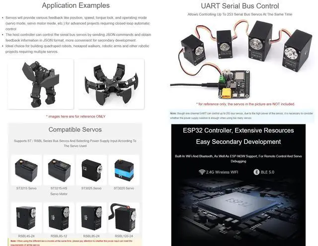 Alt view image 4 of 5 - Waveshare Serial Bus Servo Driver Board Designed for Serial Bus Servo,Suitable for Raspberry P 5 / 4B,Integrates ESP32 and Servo Control Circuit,Based on The ESP32-WROOM-32 module