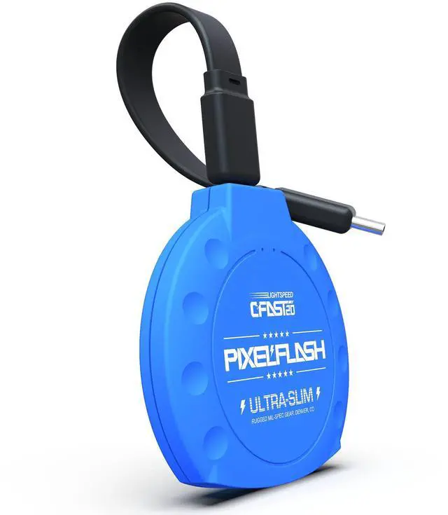 Alt view image 2 of 5 - PixelFlash CFast 2.0 Card Reader USB C (Blue) - Memory Card Adapter with Cabled Type-C USB 3.1 Gen 2, Up to 10Gbps File Transfer, Ultra-Slim & Anti-Slip Rubber Shell, Compatible with Most Brands & OS