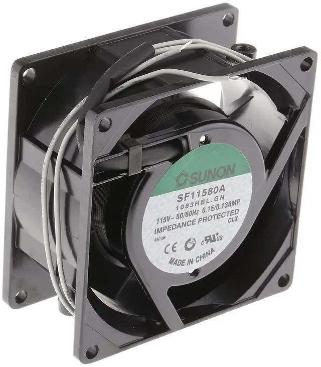 Main image of SUNON SF11580A-1083HBL.GN SF Series 2400/2850 RPM 80 x 80 x 38 mm 24/31 CFM 115 VAC Ball Bearing Fan - 1 item(s)