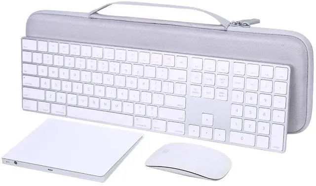 Alt view image 2 of 5 - co2CREA Hard Case Replacement for Apple Magic Keyboard with Touch ID and Numeric Keypad + Apple Magic Mouse (White Case)
