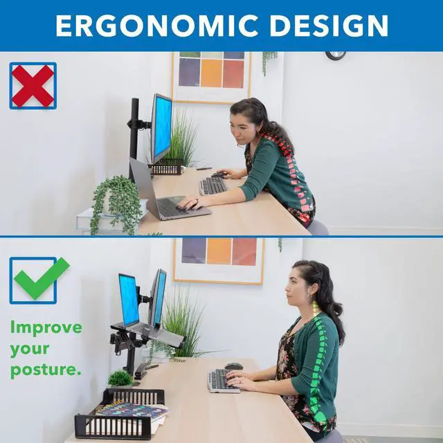 Alt view image 3 of 5 - Mount-It! Laptop Pole Mount Tray | Full Motion Laptop Mount Fits Up to 15.6 Laptops | Universal Laptop Stand for Add On to Monitor Mounts