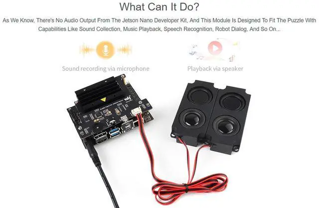 Alt view image 4 of 5 - USB Audio Codec for Jetson Nano, USB Sound Card, Driver-Free, Plug and Play, Support Recording and Playback, Built-in Microphone and Speaker Header