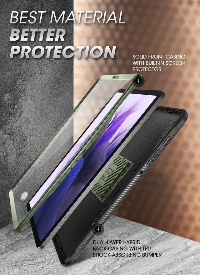 Alt view image 3 of 5 - SUPCASE Unicorn Beetle Pro Series Rugged Full Body Case for Samsung Galaxy Tab S7 FE 12.4 inch (2021) with Built-in Screen Protector & Pen Holder S (Guldan)