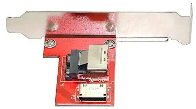 Alt view image 2 of 5 - xiwai PCI-Express 4.0 Mini SAS SFF-8087 to Oculink SFF-8611 SFF-8612 PCBA Female Adapter with Bracket