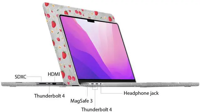 Alt view image 5 of 5 - IBENZER Case for MacBook Pro 14 Inch (2024-2021), Strawberry, MT14-STBY