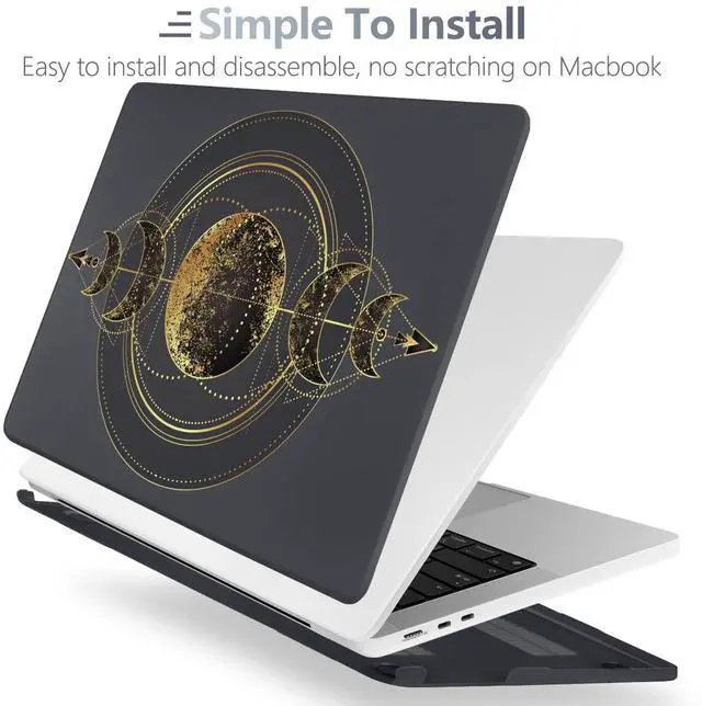 Alt view image 4 of 5 - Batianda Case for New MacBook Air 13 inch 2025 M4 2024 2022 Model A3240 A3113 M3 A2681 M2, Designed Protective Hardshell Keyboard Cover & Screen Protector and USB-C Adapter, Moon Magic