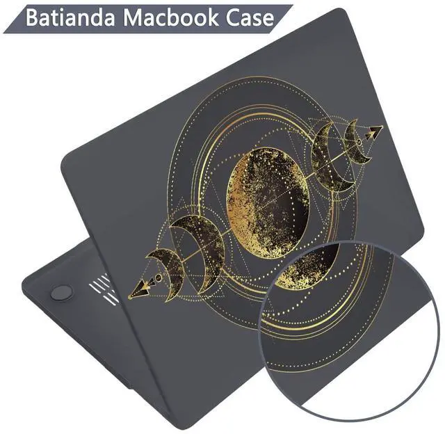 Alt view image 5 of 5 - Batianda Case for New MacBook Air 13 inch 2025 M4 2024 2022 Model A3240 A3113 M3 A2681 M2, Designed Protective Hardshell Keyboard Cover & Screen Protector and USB-C Adapter, Moon Magic