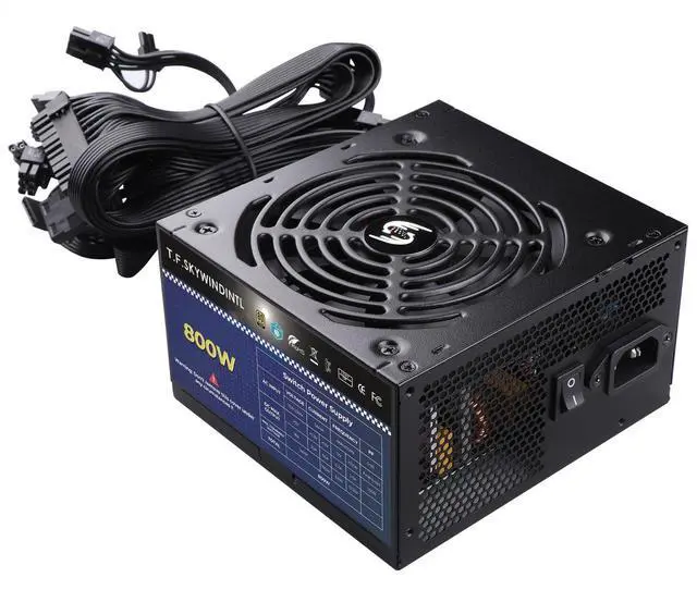 Alt view image 3 of 5 - 800W PSU 80 Plus Gold Standard ATX Computer Power Supply Non Modular Build-in 125MM Ultra-Quiet FDB Fan with 20+4Pin Motherboard Power for Desktop Gaming PC Server