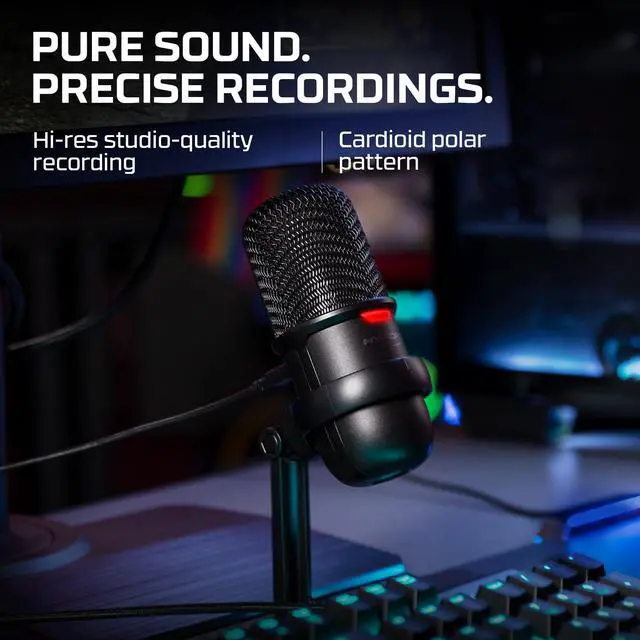 Alt view image 4 of 5 - HyperX SoloCast - USB Condenser Gaming Microphone, for PC, PS4, PS5 and Mac, Tap-to-Mute Sensor, Cardioid Polar Pattern, great for Streaming, Podcasts, Twitch, YouTube, Discord,Black