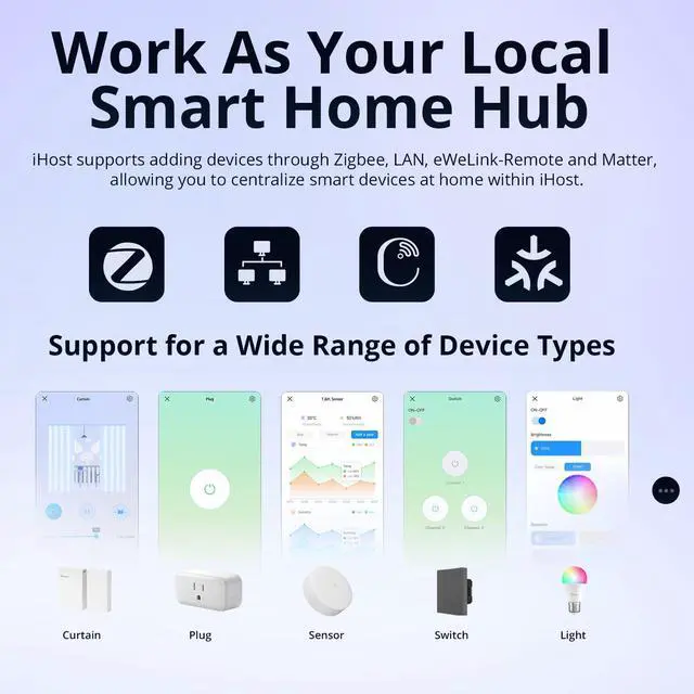 Alt view image 4 of 5 - SONOFF iHost Smart Home Hub, 2G Central Control Gateway, Private Local Server for Secure Home Automation, LAN&Zigbee Compatibility, Local Data Storage and Open API for Customization(RV1109 DDR4 2GB)