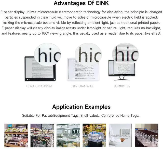 Alt view image 5 of 5 - Waveshare 4.2inch e-Paper, Raw E-Ink Display, 400x300, Red/Yellow/Black/White, Without Driver Board