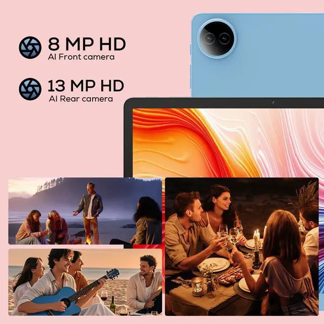 Alt view image 4 of 5 - DigiLand Tablet,2025 10.1 Inch HD Octa-Core Processor Blue Android Tablet,12GB RAM,128 GB ROM, BT 5.0, Dual Camera, Office Tablet Computer,Widevine L1(Blue)