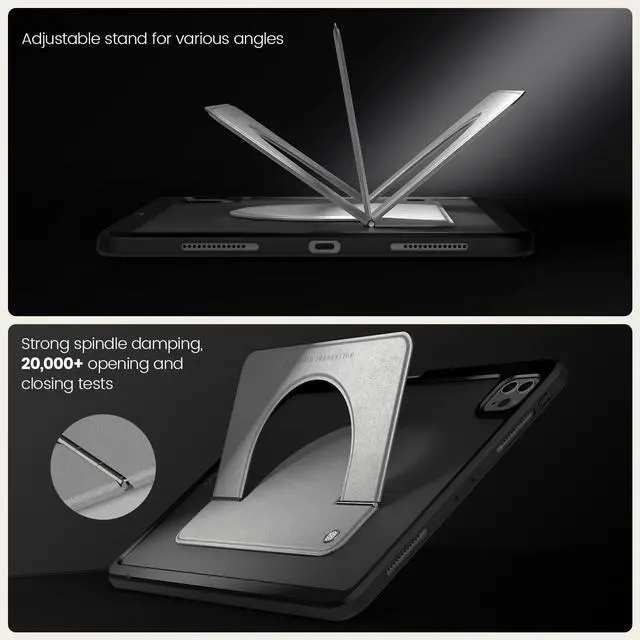 Alt view image 5 of 5 - Nillkin Magnetic Tablet Stand Adjustable, Fit for iPad Pro 13/Pro 12.9/10th and Other Tablet e-Reader (Grey, for 11-13 inch Device)