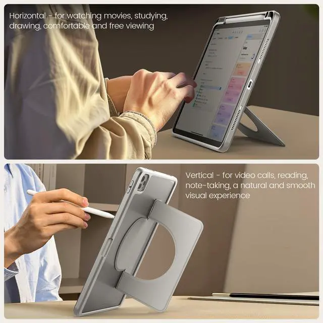 Alt view image 4 of 5 - Nillkin Magnetic Tablet Stand Adjustable, Fit for iPad Pro 13/Pro 12.9/10th and Other Tablet e-Reader (Grey, for 11-13 inch Device)