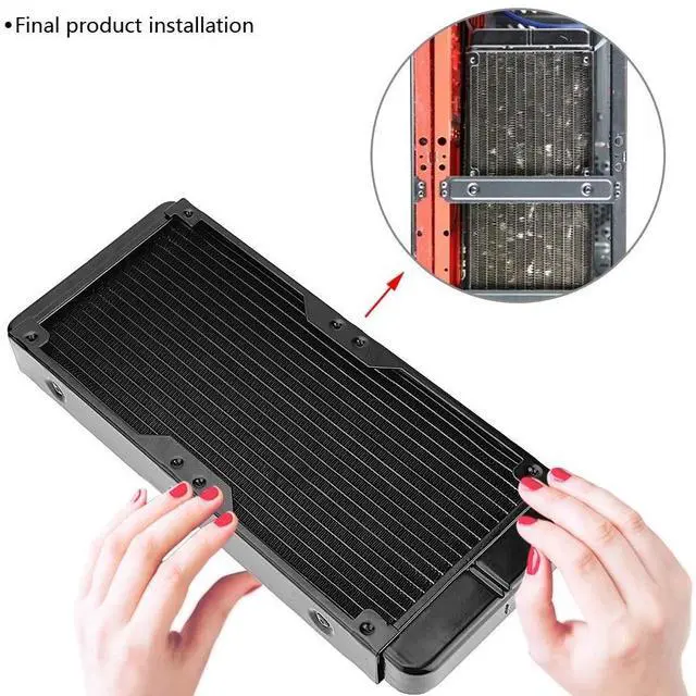 Alt view image 3 of 5 - 18 Pipe Aluminum PC Water Cooling Radiator 240mm for CPU LED Heatsink (Supports 2 x 120mm Fans)