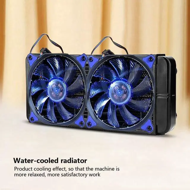 Alt view image 5 of 5 - 18 Pipe Aluminum PC Water Cooling Radiator 240mm for CPU LED Heatsink (Supports 2 x 120mm Fans)