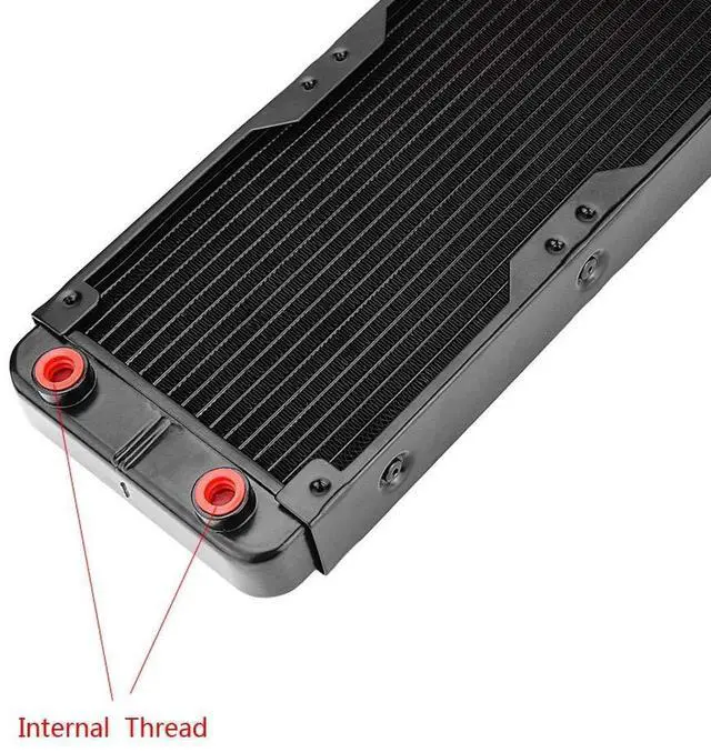 Alt view image 4 of 5 - 18 Pipe Aluminum PC Water Cooling Radiator 240mm for CPU LED Heatsink (Supports 2 x 120mm Fans)