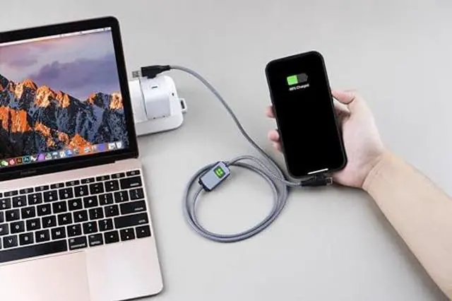 Alt view image 2 of 5 - Xoopar Multi USB Cable 3-in-1 Fast Charger 100W Compatible with All Smartphones Universal Fast Charger in Recycled Plastic - USB USB-C Lightning - Mr. ALU 1M - Black