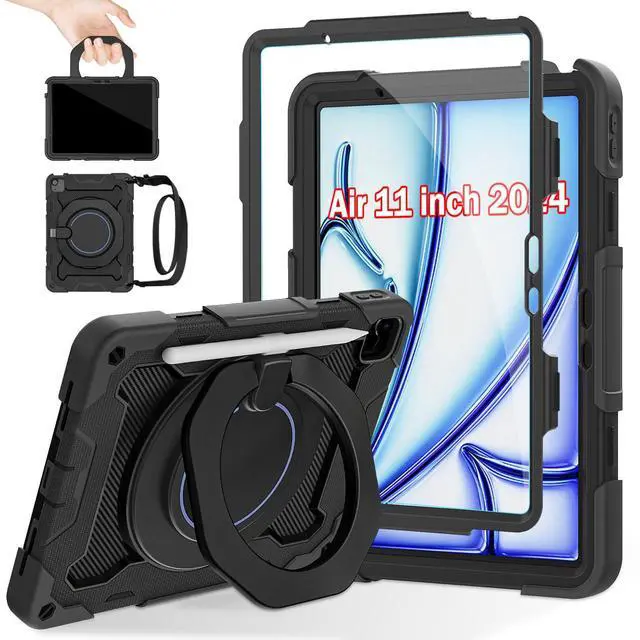 Main image of ROISKIN for iPad Air 11 inch Case (M3 2025/M2 2024)/ Air 6th Generation for Kids with HD Screen Protector, 360 Rotating Kickstand, Shoulder Strap, Rugged Heavy Duty Military Case for iPad Air 11