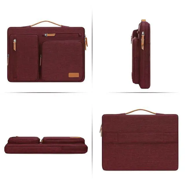 Alt view image 4 of 5 - MOSISO 360 Protective Laptop Case 15 inch, 15 inch Laptop Sleeve Compatible with MacBook Air M4 M3 M2 2025 2024 2023, Dell XPS Plus, Side Open Carrying Case with 4 Zipper Pockets&Handle, Wine Red