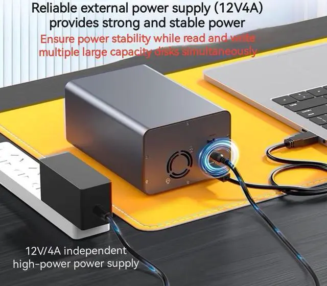 Alt view image 5 of 5 - IO Crest 2 Bay Tool Less Tray Hot Swappabe 2.5" 3.5" SATA Non Raid External USB 3.0 Enclosure SY-ENC50124