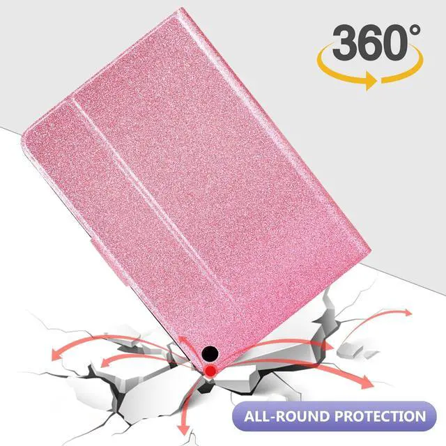 Alt view image 3 of 5 - Dteck for Fire Max 11 Tablet Case 13th Generation 2023 11", PU Leather Protective Fold Stand Case with Auto Sleep Wake, Adjustable Viewing Angles, 3 Card Slots, Slim Thin Classic Cute Folio Case, Pink