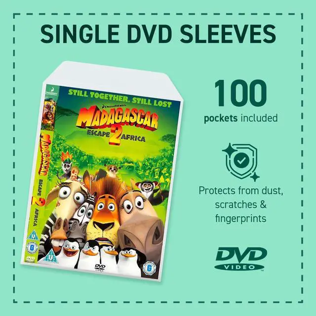 Alt view image 2 of 5 - DJOIS by Tarifold - DVD Sleeves - Durable DVD Storage & Protection - 120 Micron Orange Peel Polypropylene - 100 Sleeves - Space for Cover - Closing Flap - Anti-Glare - Made in Denmark