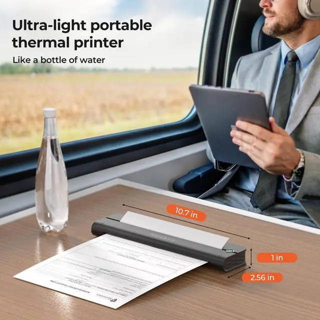 Alt view image 2 of 5 - MUNBYN Portable Printers Wireless for Travel ITP02 and 200 Sheets US Letter Size Thermal Printer Paper 8.5 x 11 Inch