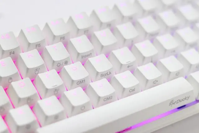 Alt view image 5 of 5 - Ducky One 2 Pro Mini White Edition Mechanical Keyboard, RGB LED - Cherry Silver (US)