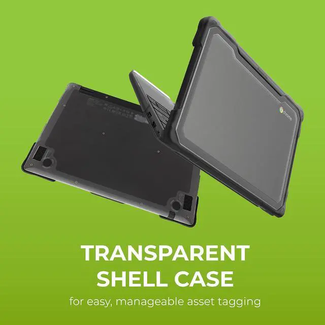 Alt view image 4 of 5 - Gumdrop SlimTech Laptop Case Fits Lenovo 100e | 100w Gen 4 (Clamshell) Rugged Drop Tested Shockproof Lightweight Reliable Device Protection for Kids K-12 Students School Office or Business Use - Black