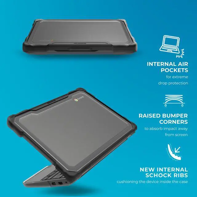 Alt view image 5 of 5 - Gumdrop SlimTech Laptop Case Fits Lenovo 100e | 100w Gen 4 (Clamshell) Rugged Drop Tested Shockproof Lightweight Reliable Device Protection for Kids K-12 Students School Office or Business Use - Black