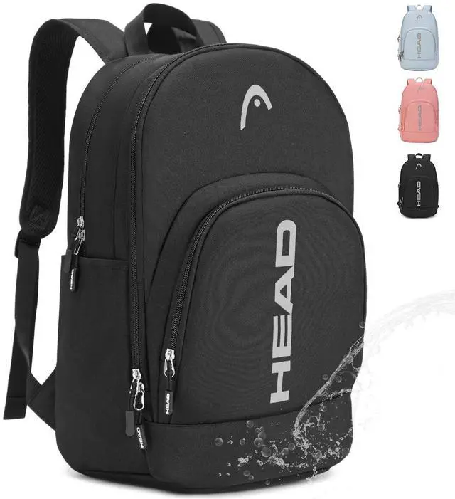 Main image of HEAD Waterproof Travel Backpack for Women & Men, Lightweight Laptop Backpack Computer Bag fits 15.6 Inch Notebook, Casual Daypack College Backpacks with 9 Pockets for Overnight/Sports Gym/Work/Fitness