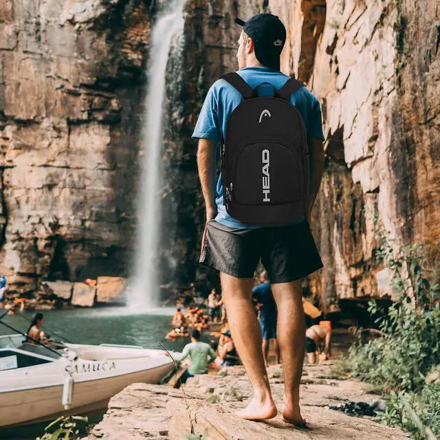 Alt view image 2 of 5 - HEAD Waterproof Travel Backpack for Women & Men, Lightweight Laptop Backpack Computer Bag fits 15.6 Inch Notebook, Casual Daypack College Backpacks with 9 Pockets for Overnight/Sports Gym/Work/Fitness