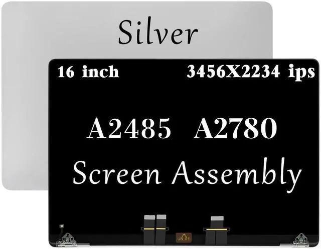 Main image of GBOLE A2485 A2780 A2991 Screen Replacement for MacBook Pro 16" M1 2021 A2485 A2780 A2991 EMC 3651 661-21968 661-21969 LCD Display Assembly (Silver)