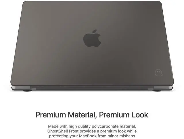 Alt view image 2 of 5 - UPPERCASE GhostShell(tm) Frost Premium Hardshell Case with Scratch-Resistant Textured Matte Finish Compatible with 2022 2024 MacBook Air 13" Apple Silicon M2/M3 A2681 A3113, Gray (No Rubber Coating)