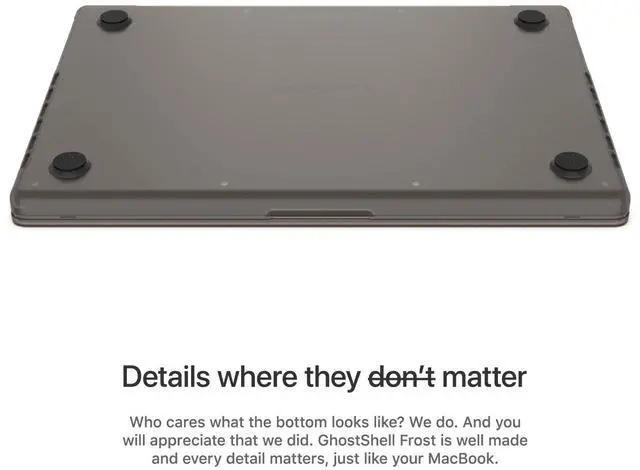 Alt view image 3 of 5 - UPPERCASE GhostShell(tm) Frost Premium Hardshell Case with Scratch-Resistant Textured Matte Finish Compatible with 2022 2024 MacBook Air 13" Apple Silicon M2/M3 A2681 A3113, Gray (No Rubber Coating)