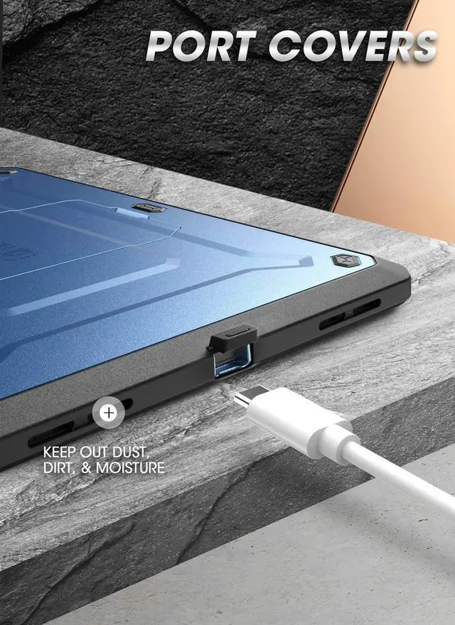 Alt view image 4 of 5 - SUPCASE UB Pro Series Case for iPad Pro 11 2020, Support Apple Pencil Charging with Built-in Screen Protector Full-Body Rugged Kickstand Protective Case for iPad Pro 11 inch 2020 Release (Slate Blue)