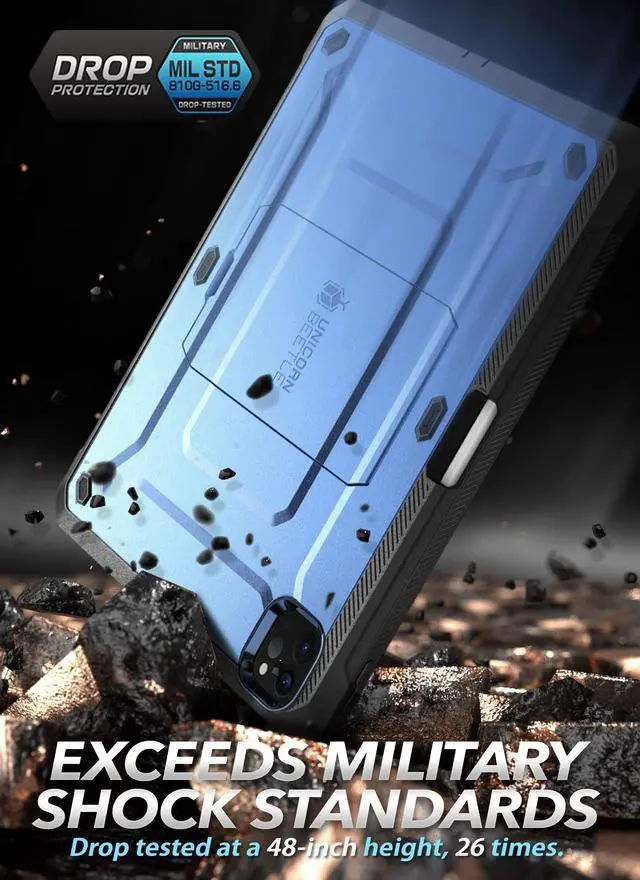 Alt view image 5 of 5 - SUPCASE UB Pro Series Case for iPad Pro 11 2020, Support Apple Pencil Charging with Built-in Screen Protector Full-Body Rugged Kickstand Protective Case for iPad Pro 11 inch 2020 Release (Slate Blue)