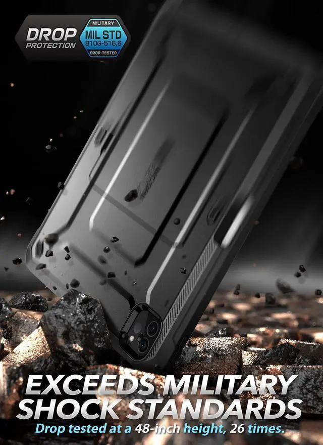 Alt view image 3 of 5 - SUPCASE for iPad Pro 12.9 Inch Case 6th/5th/4th generation 2022/2021/2020 (Unicorn Beetle Pro), [Built-in Screen Protector & Stand & Pen Holder] Full-Body Rugged Cover for iPad Pro 12.9 Inch, Black