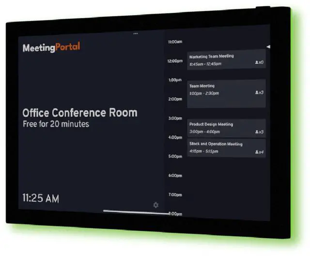 Main image of PoE Texas 10-Inch Touchscreen Conference Room Scheduler PoE Tablet with Visible LED Status Ring and MeetingPortal App - Touch Screen Digital Display Syncs with Your Business Calendar