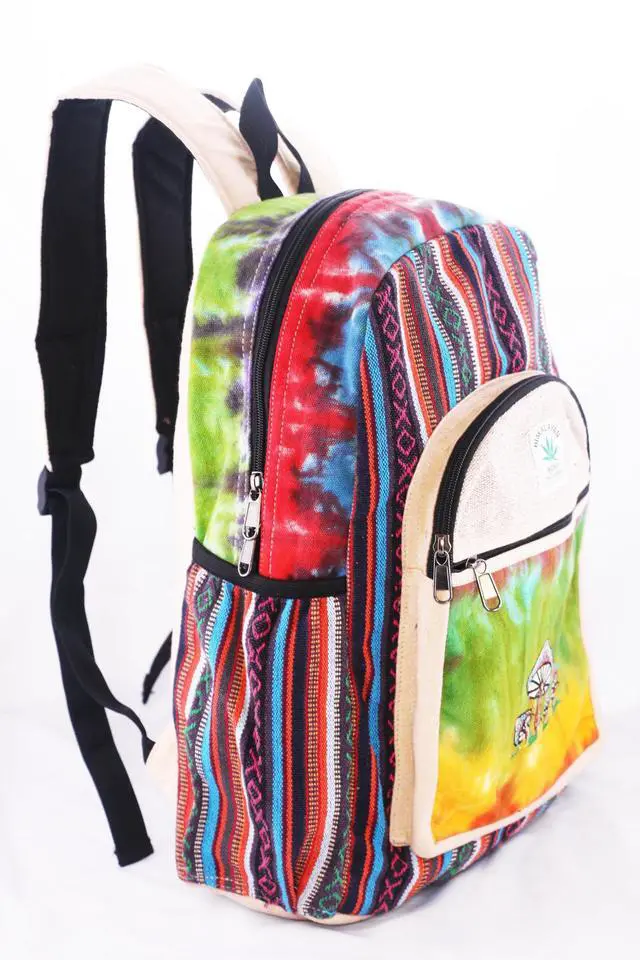 Alt view image 2 of 5 - Anitya Hemp Backpack, Multi-Functional Pockets, Eco-Friendly, Unisex, Hiking Daypack, Durable Rucksack (AHLB03)