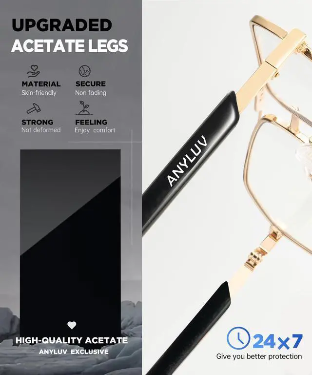 Alt view image 3 of 5 - ANYLUV Blue Light Glasses Men/Women, Blue Light Blocking Glasses, Computer Screen Blocker Eyes Protection Glasses