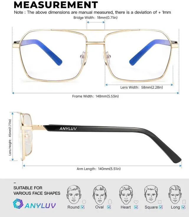 Alt view image 4 of 5 - ANYLUV Blue Light Glasses Men/Women, Blue Light Blocking Glasses, Computer Screen Blocker Eyes Protection Glasses