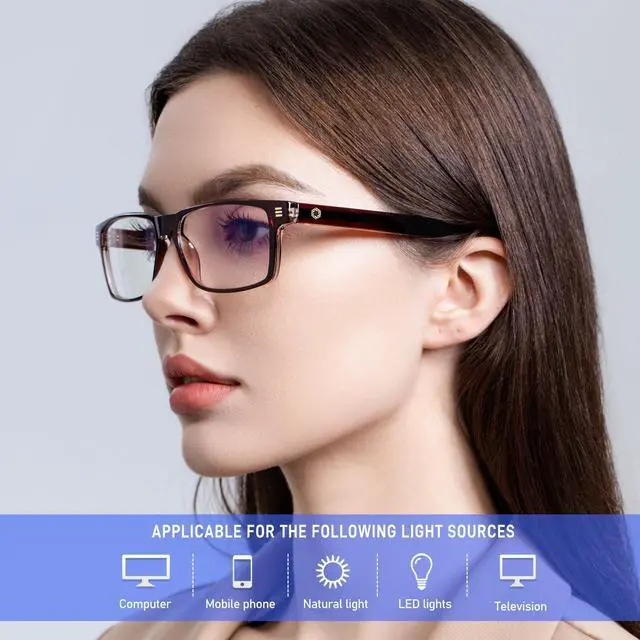 Alt view image 2 of 5 - ANYLUV Blue Light Glasses for Men & Women, Lightweight Stylish Blue Light Blocking Glasses, Eye Strain Relief Eye Protection
