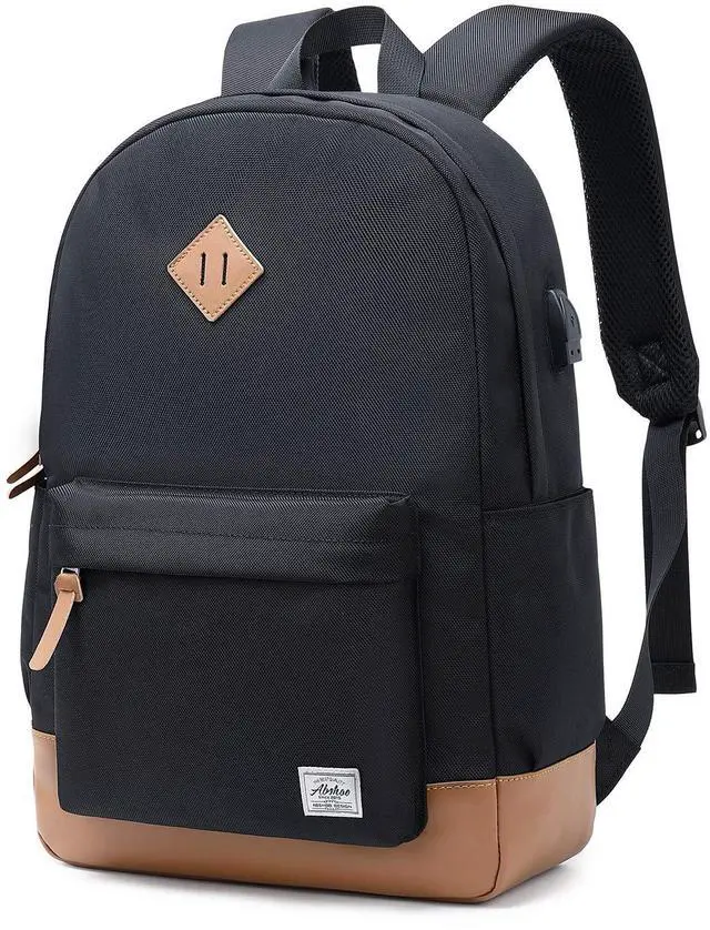 Main image of abshoo Classical Basic Womens Travel Backpack For College Men Water Resistant Laptop School Bookbag (USB Black)