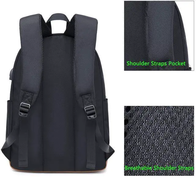Alt view image 4 of 5 - abshoo Classical Basic Womens Travel Backpack For College Men Water Resistant Laptop School Bookbag (USB Black)