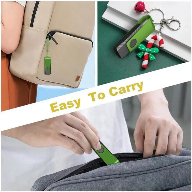 Alt view image 4 of 5 - 1GB USB Flash Drive 20 Pack AGECASH USB 2.0 Thumb Flash Drives Bulk Green Swivel 1GB USB Memory Stick Zip Jump Drive Multipack Pendrive with Labels & Lanyards